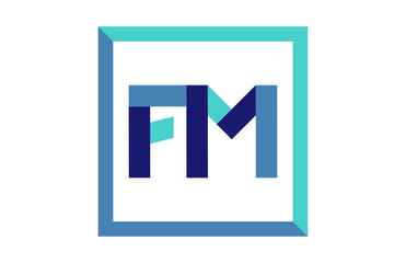 FM Square Ribbon Letter Logo