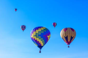 Five Hot Air Balloons Flying