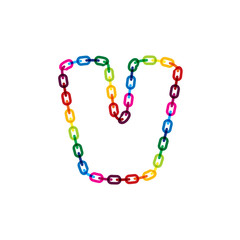 V Chain Letter Logo Icon Design 