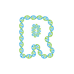 R Dna Letter Logo Icon Design
