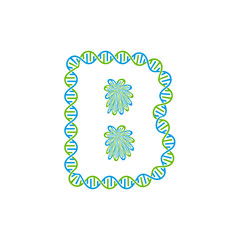 B Dna Letter Logo Icon Design