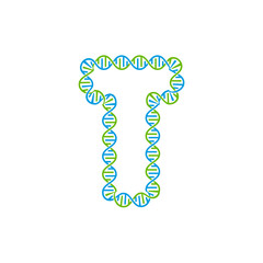 T Dna Letter Logo Icon Design