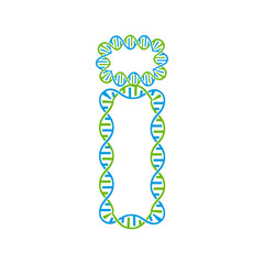I Dna Letter Logo Icon Design
