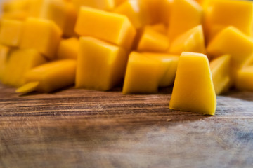 Butternut squash or mango chopped on wood - 192253904
