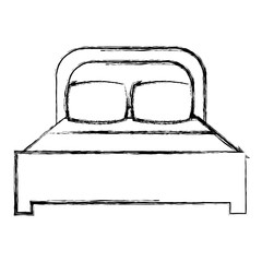 comfortable bed with pillows vector illustration design