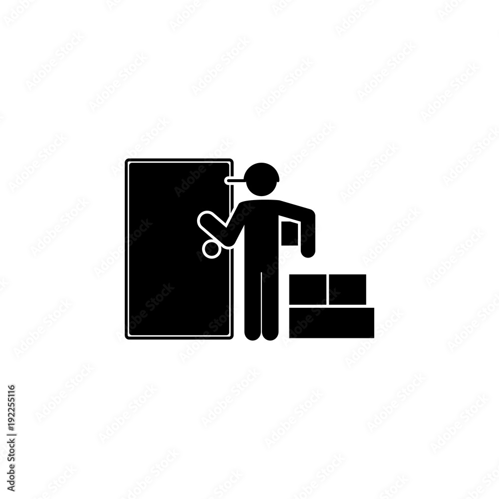 Poster the postman delivers mail boxes icon. element of logistic for mobile concept and web apps. icon for 