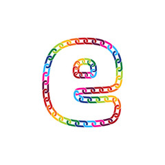 E Colorful Link Letter Logo Icon Design