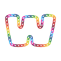 W Colorful Link Letter Logo Icon Design