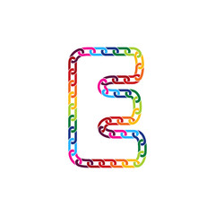 E Colorful Link Letter Logo Icon Design