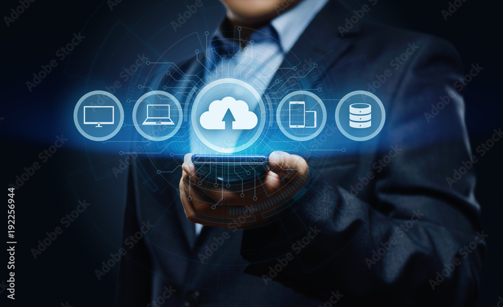 Wall mural cloud computing technology internet storage network concept