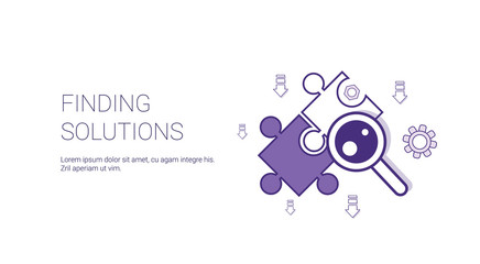 Finding Solutions Web Banner With Copy Space Business Decision Concept Vector Illustration