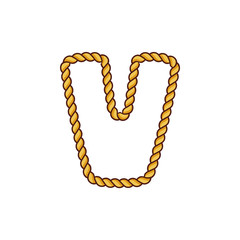 Obraz premium V Rope Letter Logo Icon Design
