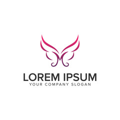 Letter M wings spa logo design concept template