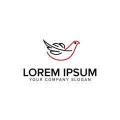 bird line art logo design concept template