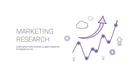 Marketing Research Web Banner With Copy Space Business Strategy Concept Vector Illustration