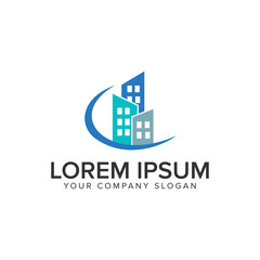 Fototapeta premium building logo design concept template. Architectural Construction logo design concept template