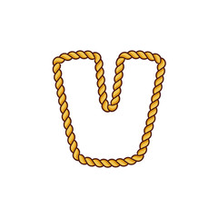 V Rope Letter Logo Icon Design
