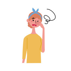 目がかゆい　女性　イラスト
