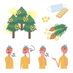 花粉症　イラスト　セット
