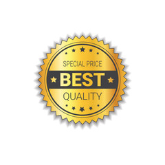 Premium Product Label Golden Shield Seal Isolated Vector Illustration