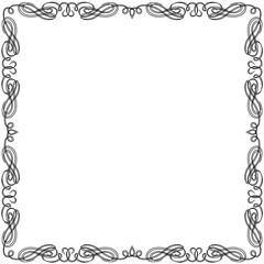 Greeting card with swirl black frame
