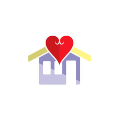 Love House Logo Icon Design