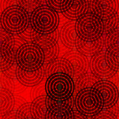 Abstract rings round motif geometric background Vintage red black decoration Textile print, web page fill. Vector