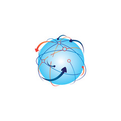 global globe technology logo icon