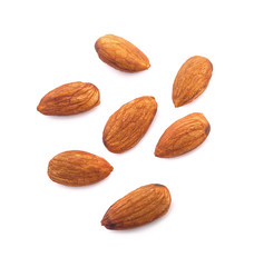 Almonds isolated on white background