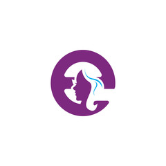 e Letter Face Women Logo
