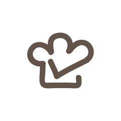 chef hat tick line logo