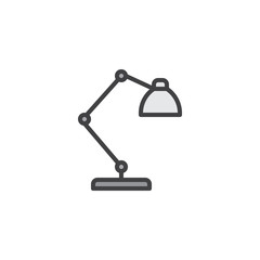 Desk Lamp filled outline icon, line vector sign, linear colorful pictogram isolated on white. Table lamp symbol, logo illustration. Pixel perfect vector graphics