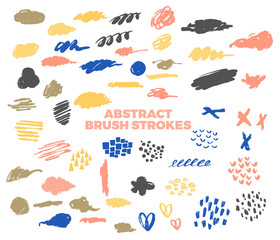 Vector Abstract Brush Strokes, Hand Sketched Painting Strokes Collection, Splotches Graphic Collection, Abstract Hipster Backgrounds, Modern Texture, Organic Patterns Elements