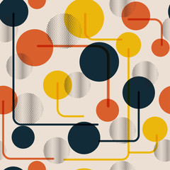 Obraz premium Abstract colorful circle seamless vintage pattern vector.