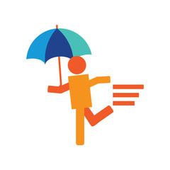 Umbrella Run Logo Icon Design