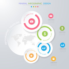 Business  infographic  template  the concept is circle option step with  full color icon can be used for diagram  info graph  chart  business presentation or web , Vector design element  illustration
