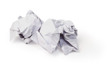 White paper rubbish isolated with clipping path.