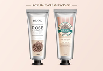 Rose hand cream mockup