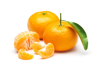 Mandarin orange isolated on white background