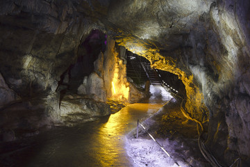Stalagmites and stalactites in Cave_