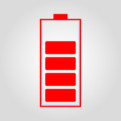 Battery charging isolated flat vector icon