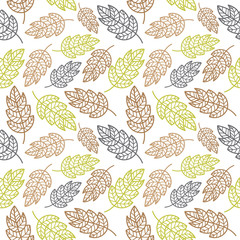 autumn leaf retro seamless pattern vintage