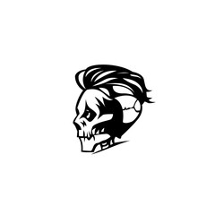 The man skull with hair vector illustration