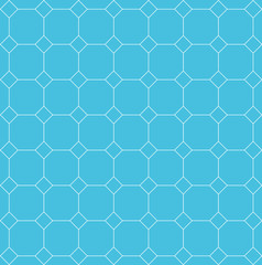 Blue geometric background with figures of rhombuses and lines,pattern, seamless, vector
