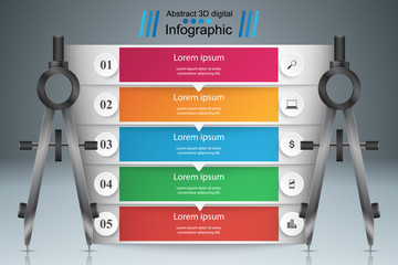 Dividers, compas - business paper infographic Vector eps 10 © rwgusev