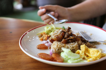 Shrimp Fried Rice thai tradition food .