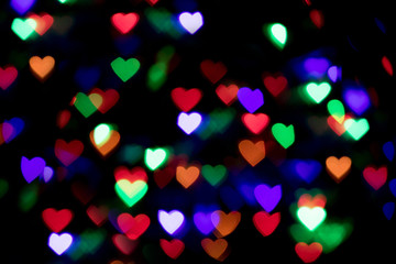 colorful heart bokeh background. Valentine's day background