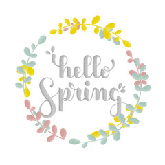 Cadre fleur rond. Hello Spring