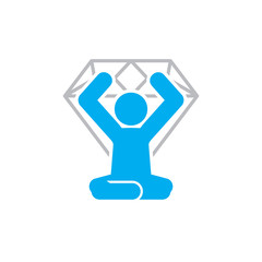 Diamond Yoga Logo Icon Design