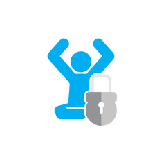 Lock Yoga Logo Icon Design